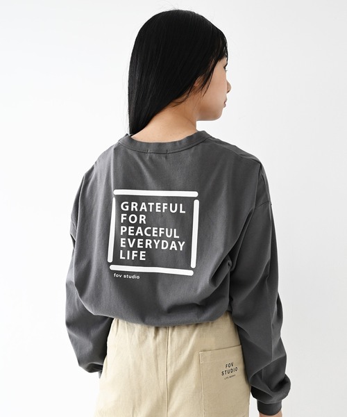 FOV(フォブ)の「フォブ PEACEFUL LIFE L/S Tシャツ(Tシャツ/カットソー・レディース・ブラック/チャコールグレー/ホワイト・F)」の6枚目の写真