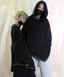 アンバランスオーバーサイズTシャツブラック