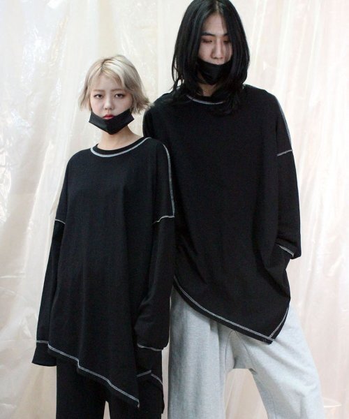 DEMARC(ドゥマーク)の「アンバランスオーバーサイズTシャツブラック(Tシャツ/カットソー・メンズ・その他・FREE)」の14枚目の写真