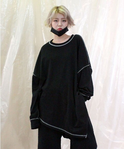 DEMARC(ドゥマーク)の「アンバランスオーバーサイズTシャツブラック(Tシャツ/カットソー・メンズ・その他・FREE)」の11枚目の写真