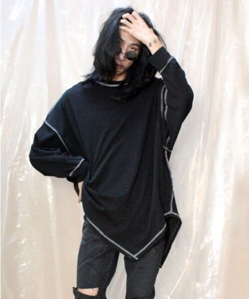 DEMARC(ドゥマーク)の「アンバランスオーバーサイズTシャツブラック(Tシャツ/カットソー・メンズ・その他・FREE)」の10枚目の写真