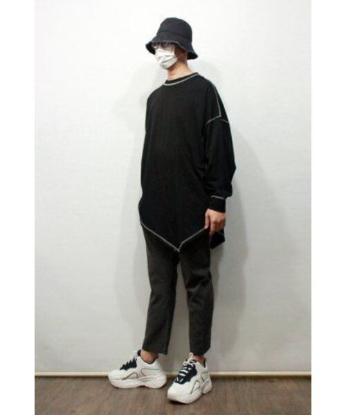 DEMARC(ドゥマーク)の「アンバランスオーバーサイズTシャツブラック(Tシャツ/カットソー・メンズ・その他・FREE)」の9枚目の写真