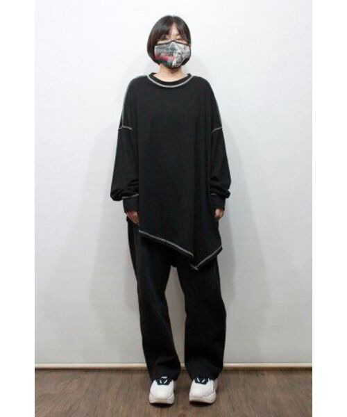 DEMARC(ドゥマーク)の「アンバランスオーバーサイズTシャツブラック(Tシャツ/カットソー・メンズ・その他・FREE)」の5枚目の写真