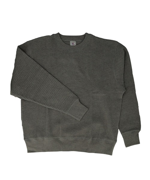 JEMORGAN(ジェーイーモーガン)の「JEMORGAN ビッグワッフル BIGSIZEクルーネックL S(Tシャツ/カットソー・メンズ・ブラック/杢グレー/ヘザーチャコール/ホワイト/ブラウン/ネイビー・L/XL/M)」の4枚目の写真