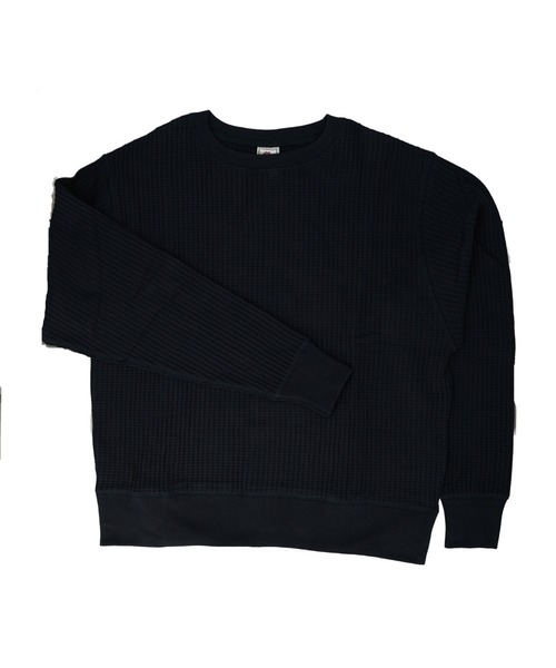 JEMORGAN(ジェーイーモーガン)の「JEMORGAN ビッグワッフル BIGSIZEクルーネックL S(Tシャツ/カットソー・メンズ・ブラック/杢グレー/ヘザーチャコール/ホワイト/ブラウン/ネイビー・L/XL/M)」の1枚目の写真