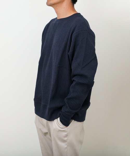 JEMORGAN(ジェーイーモーガン)の「JEMORGAN ビッグワッフル BIGSIZEクルーネックL S(Tシャツ/カットソー・メンズ・ブラック/杢グレー/ヘザーチャコール/ホワイト/ブラウン/ネイビー・L/XL/M)」の9枚目の写真