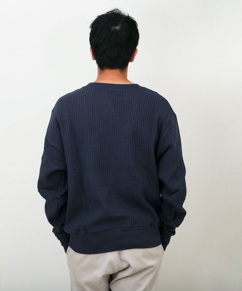 JEMORGAN(ジェーイーモーガン)の「JEMORGAN ビッグワッフル BIGSIZEクルーネックL S(Tシャツ/カットソー・メンズ・ブラック/杢グレー/ヘザーチャコール/ホワイト/ブラウン/ネイビー・L/XL/M)」の10枚目の写真