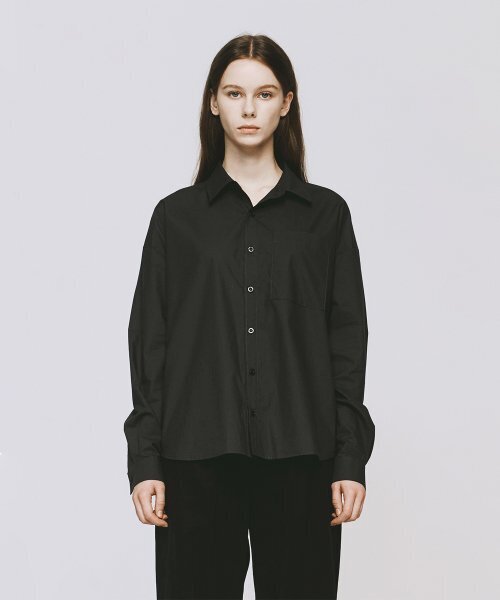 コットンシャツRAWカッティングライングレー