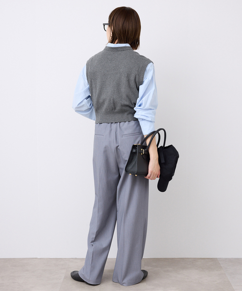 SLOBE IENA(スローブイエナ)の「ショートベスト(ベスト・レディース・キャメル/グレー・FREE)」の4枚目の写真