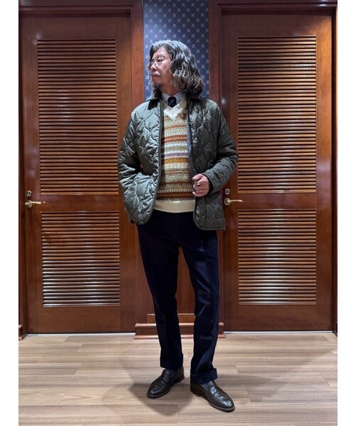 BROOKS BROTHERS（ブルックスブラザーズ）の「Brooks Brothers×LAVENHAM　デンハム　キルティングジャケット　Made in UK（その他アウター・メンズ・オリーブ/ダークネイビー・SMALL/MEDIUM/LARGE）」の4枚目の写真