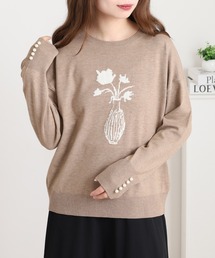 Anna Nicola フラワーモチーフニット