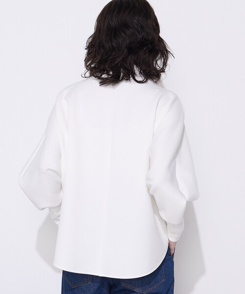 COMME CA Wardrobe（コムサワードローブ）の「ソフトストレッチダンボールニット ボトルネックプルオーバー（Tシャツ/カットソー・レディース・ネイビー/サックスブルー/ホワイト・FREE）」の21枚目の写真