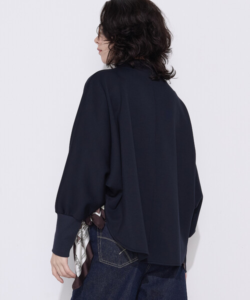 COMME CA Wardrobe（コムサワードローブ）の「ソフトストレッチダンボールニット ボトルネックプルオーバー（Tシャツ/カットソー・レディース・ネイビー/サックスブルー/ホワイト・FREE）」の5枚目の写真