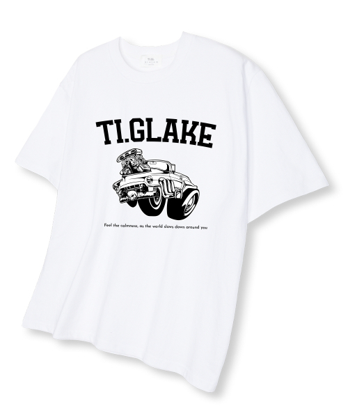 TI.GLAKE(ティーグレイク)の「ダウンアラウンド オーバーサイズ 半袖Tシャツ ホワイト(Tシャツ/カットソー・メンズ・その他・LARGE/X-LARGE/XX-LARGE)」の1枚目の写真