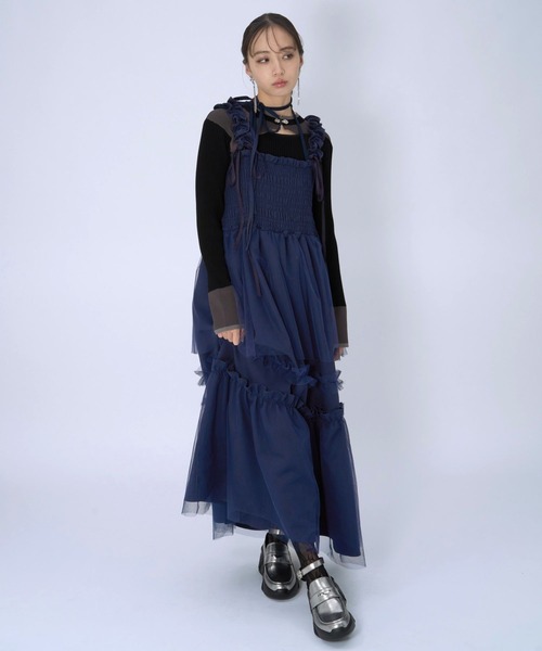 HARE（ハレ）の「ギャザーフリルキャミワンピース(HARE)（ワンピース・レディース・レッド/ブルー/ブラック・FREE）」の14枚目の写真