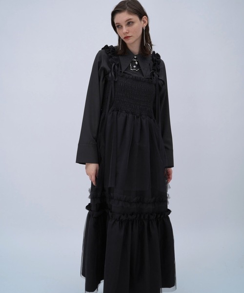 HARE（ハレ）の「ギャザーフリルキャミワンピース(HARE)（ワンピース・レディース・レッド/ブルー/ブラック・FREE）」の18枚目の写真