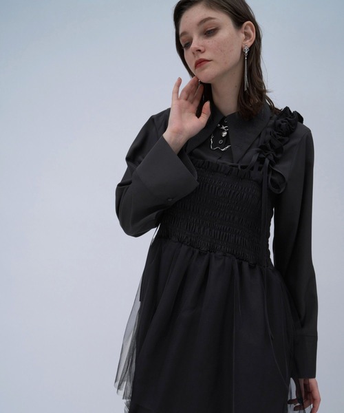 HARE（ハレ）の「ギャザーフリルキャミワンピース(HARE)（ワンピース・レディース・レッド/ブルー/ブラック・FREE）」の19枚目の写真