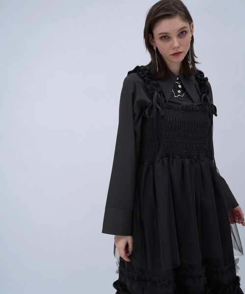 HARE（ハレ）の「ギャザーフリルキャミワンピース(HARE)（ワンピース・レディース・レッド/ブルー/ブラック・FREE）」の21枚目の写真