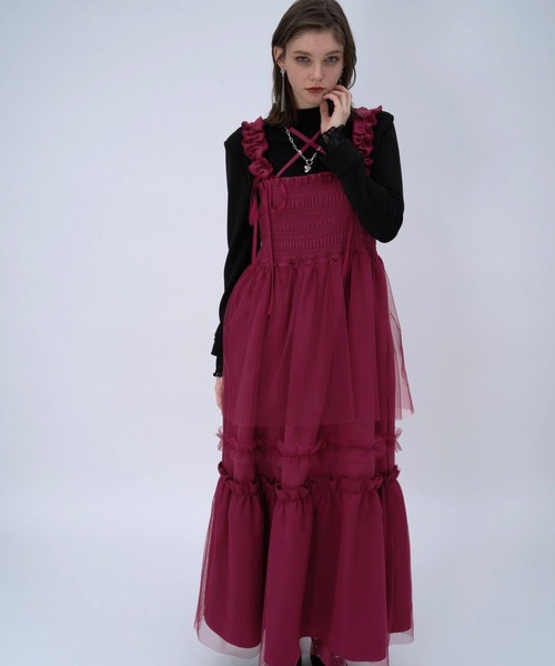 HARE（ハレ）の「ギャザーフリルキャミワンピース(HARE)（ワンピース・レディース・レッド/ブルー/ブラック・FREE）」の22枚目の写真