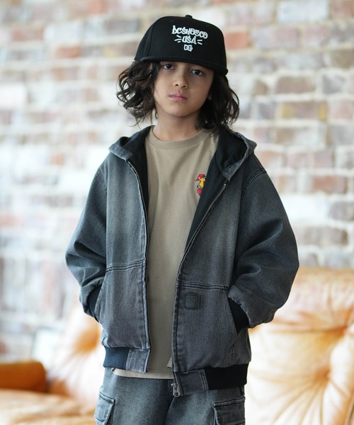 DC（ディーシー）の「DC/ディーシー 26 KD HOOD JACKET キッズ ジャケット YJK261502（その他アウター・キッズ・ライトブルー/ブラック・130cm/140cm/150cm/160cm）」の2枚目の写真