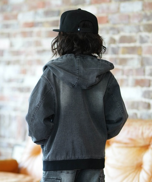 DC（ディーシー）の「DC/ディーシー 26 KD HOOD JACKET キッズ ジャケット YJK261502（その他アウター・キッズ・ライトブルー/ブラック・130cm/140cm/150cm/160cm）」の4枚目の写真