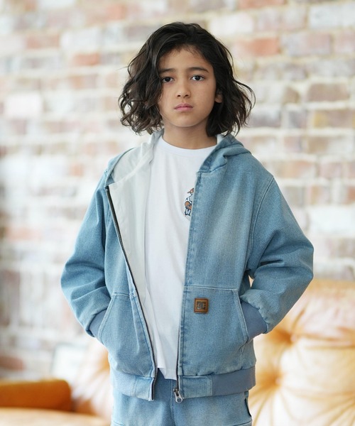 DC（ディーシー）の「DC/ディーシー 26 KD HOOD JACKET キッズ ジャケット YJK261502（その他アウター・キッズ・ライトブルー/ブラック・130cm/140cm/150cm/160cm）」の9枚目の写真
