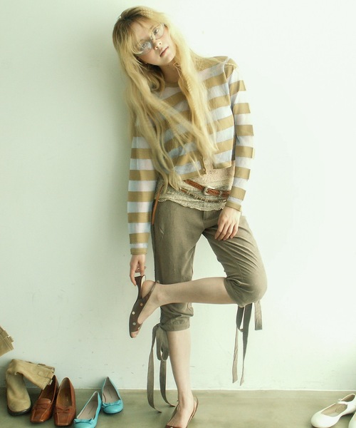 igi（イジ）の「BOW CRINKLE CAPRIS / リボンカプリパンツ（その他パンツ・レディース・ブラック/ベージュ/ピンク・FREE）」の13枚目の写真