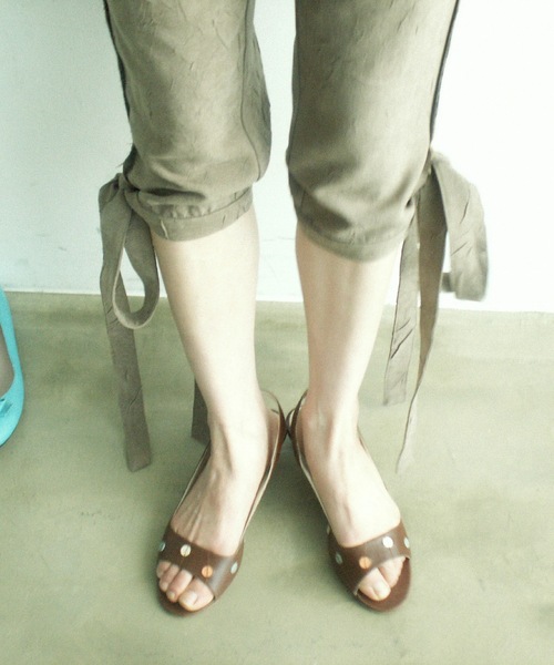 igi（イジ）の「BOW CRINKLE CAPRIS / リボンカプリパンツ（その他パンツ・レディース・ブラック/ベージュ/ピンク・FREE）」の5枚目の写真