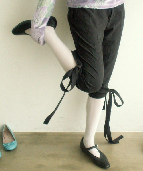 igi（イジ）の「BOW CRINKLE CAPRIS / リボンカプリパンツ（その他パンツ・レディース・ブラック/ベージュ/ピンク・FREE）」の14枚目の写真