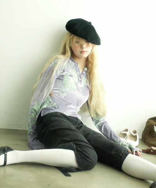 igi（イジ）の「BOW CRINKLE CAPRIS / リボンカプリパンツ（その他パンツ・レディース・ブラック/ベージュ/ピンク・FREE）」の9枚目の写真