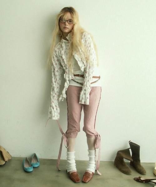 igi（イジ）の「BOW CRINKLE CAPRIS / リボンカプリパンツ（その他パンツ・レディース・ブラック/ベージュ/ピンク・FREE）」の19枚目の写真