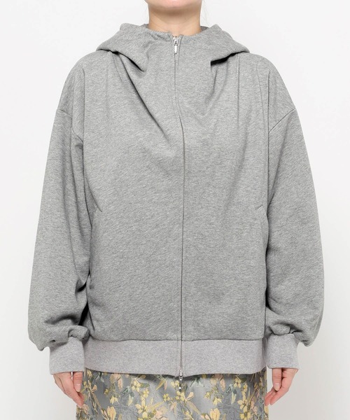 mysty woman（ミスティウーマン）の「オープンカラー裏毛フーディ 636350（パーカー・レディース・グレー/ホワイト系その他/ネイビー・FREE）」の18枚目の写真