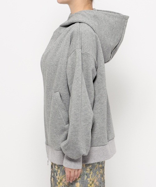 mysty woman（ミスティウーマン）の「オープンカラー裏毛フーディ 636350（パーカー・レディース・グレー/ホワイト系その他/ネイビー・FREE）」の19枚目の写真