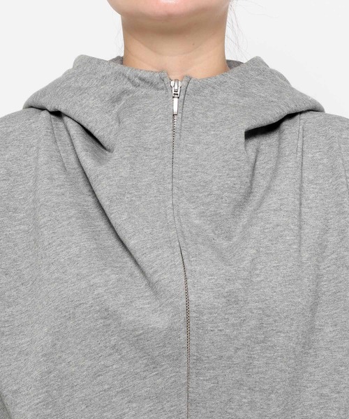 mysty woman（ミスティウーマン）の「オープンカラー裏毛フーディ 636350（パーカー・レディース・グレー/ホワイト系その他/ネイビー・FREE）」の21枚目の写真