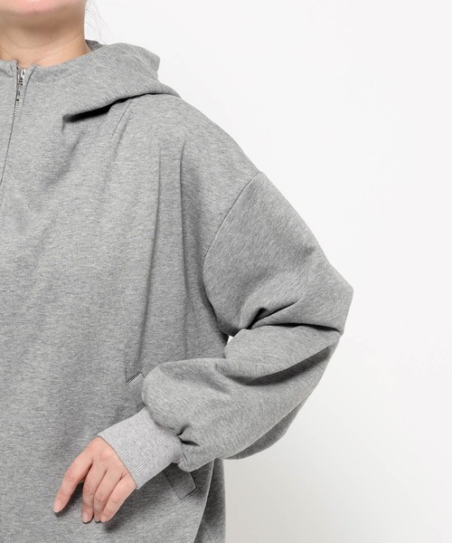 mysty woman（ミスティウーマン）の「オープンカラー裏毛フーディ 636350（パーカー・レディース・グレー/ホワイト系その他/ネイビー・FREE）」の22枚目の写真