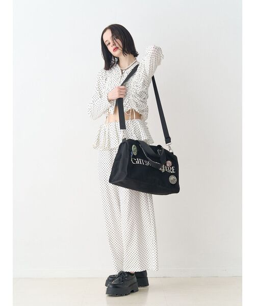 jouetie（ジュエティ）の「BIGキャンバスボストンバッグ（ボストンバッグ・レディース・カーキ/ブラック・FREE）」の6枚目の写真