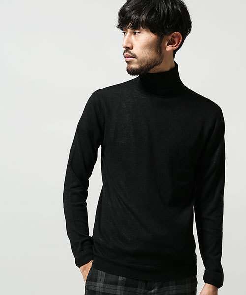 NANO universe（ナノユニバース）の「カシミヤ混タートルネックニット（ニット/セーター・メンズ・ブラック/グレー/ネイビー・LARGE/SMALL/MEDIUM）」の2枚目の写真