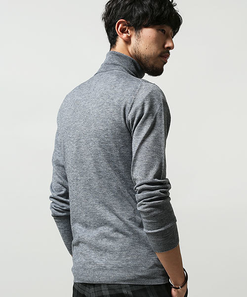 NANO universe（ナノユニバース）の「カシミヤ混タートルネックニット（ニット/セーター・メンズ・ブラック/グレー/ネイビー・LARGE/SMALL/MEDIUM）」の4枚目の写真