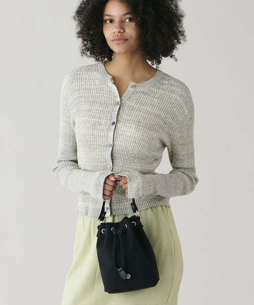 ORCIVAL（オーシバル）の「ORCIVAL | ツイル パース巾着バッグ UNISEX（ハンドバッグ・レディース・アイボリー/ブラック/ライトグレー・-）」の18枚目の写真