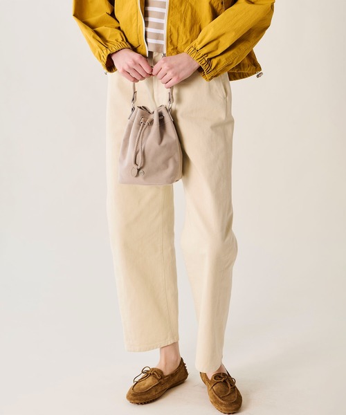 ORCIVAL（オーシバル）の「ORCIVAL | ツイル パース巾着バッグ UNISEX（ハンドバッグ・レディース・アイボリー/ブラック/ライトグレー・-）」の4枚目の写真