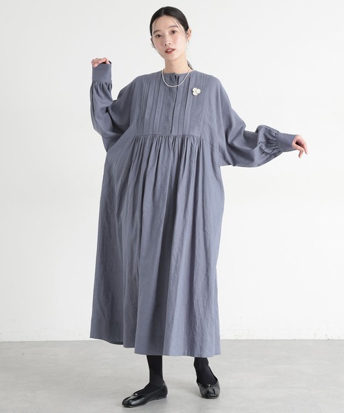 studio CLIP（スタディオクリップ）の「《natural by clip》LRピンタックワンピース[プチサイズあり]（ワンピース・レディース・ブラック/ブルー・PF/FREE）」の14枚目の写真