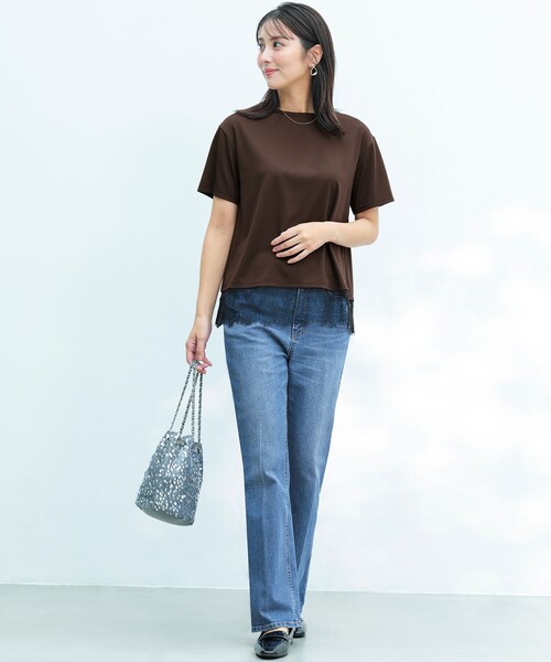 ANY SIS(エニィスィス)の「センタープレスセミフレア デニム(デニムパンツ・レディース・ネイビー系/ダルブルー系・SMALL/MEDIUM/LARGE)」の14枚目の写真