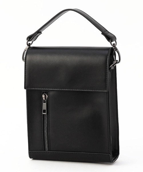 NICOLE CLUB FOR MEN（ニコルクラブフォーメン）の「2WAYフラップミニバッグ（ショルダーバッグ・メンズ・オフホワイト/ブラック/グレー系・FREE）」の2枚目の写真