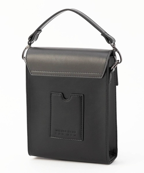 NICOLE CLUB FOR MEN（ニコルクラブフォーメン）の「2WAYフラップミニバッグ（ショルダーバッグ・メンズ・オフホワイト/ブラック/グレー系・FREE）」の4枚目の写真