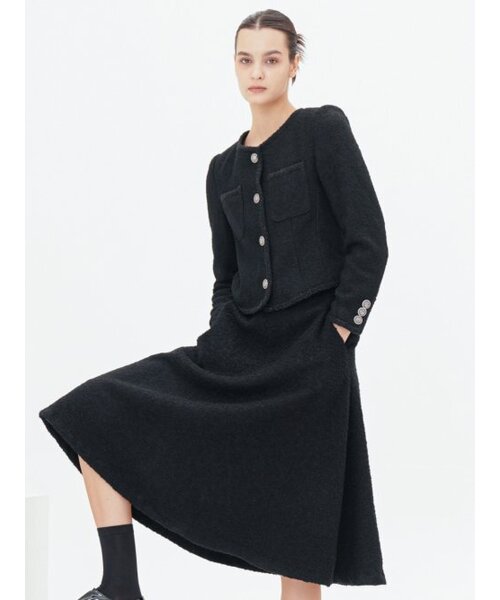 ACUD（アクド）の「Alpaca Tweed Flare Skirt _Black（スカート・レディース・ブラック・M/S）」の4枚目の写真