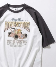 2026SS Tom and Jerry/トムとジェリー ビンテージデザイン キャラクタープリント ラグラン5分袖Tシャツ