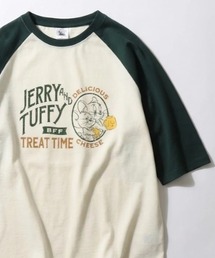 2026SS Tom and Jerry/トムとジェリー ビンテージデザイン キャラクタープリント ラグラン5分袖Tシャツ