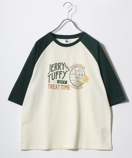 Tom＆Jerry（トムアンドジェリー）の「2026SS Tom and Jerry/トムとジェリー ビンテージデザイン キャラクタープリント ラグラン5分袖Tシャツ（Tシャツ/カットソー・レディース・グレー系その他/クリーム/ホワイト系その他/グレー系その他2・L/M）」の16枚目の写真