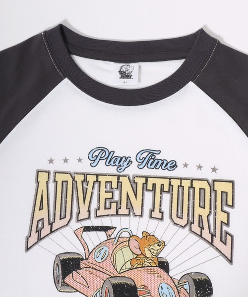 Tom＆Jerry（トムアンドジェリー）の「2026SS Tom and Jerry/トムとジェリー ビンテージデザイン キャラクタープリント ラグラン5分袖Tシャツ（Tシャツ/カットソー・レディース・グレー系その他/クリーム/ホワイト系その他/グレー系その他2・L/M）」の18枚目の写真