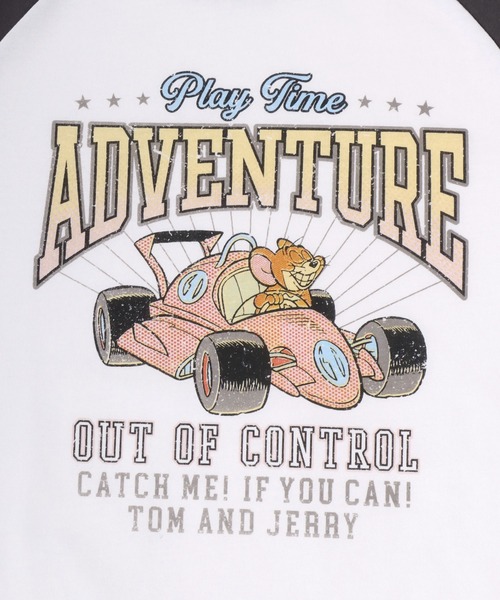 Tom＆Jerry（トムアンドジェリー）の「2026SS Tom and Jerry/トムとジェリー ビンテージデザイン キャラクタープリント ラグラン5分袖Tシャツ（Tシャツ/カットソー・レディース・グレー系その他/クリーム/ホワイト系その他/グレー系その他2・L/M）」の21枚目の写真
